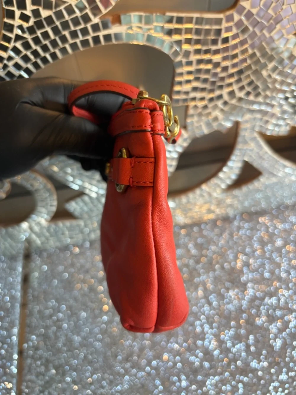 ⭐️Coach Red Leather Wristlet‎